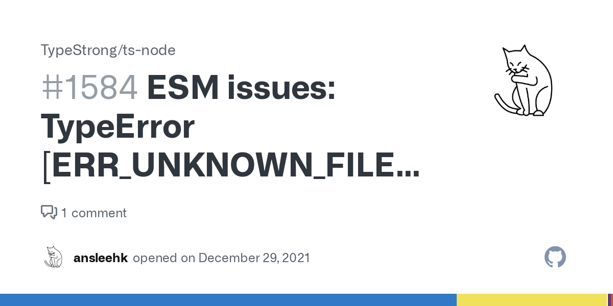 Fix ts-node TypeError ERR_UNKNOWN_FILE_EXTENSION Unknown file extension .ts