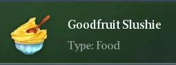 Recipe Goodfruit Slushie | Chimeraland - /chimeraland/recipes/goodfruit-slushie/goodfruit-slushie-name.webp