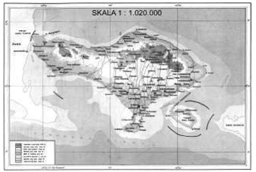Contoh menentukan skala peta pada pulau bali